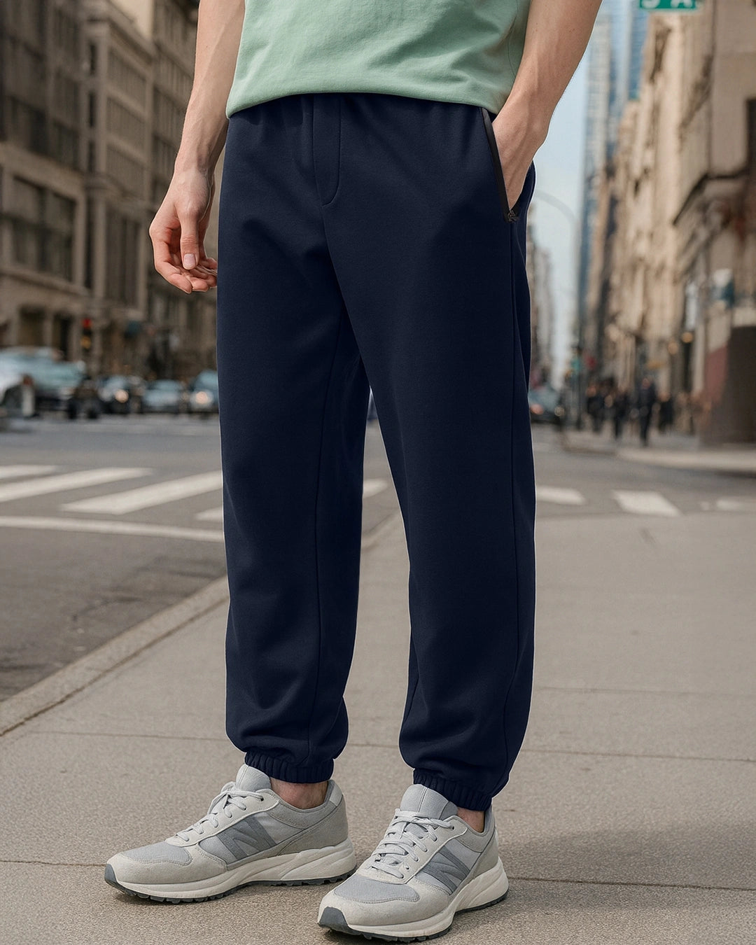 Men's Navy Blue Oversized Warm Joggers