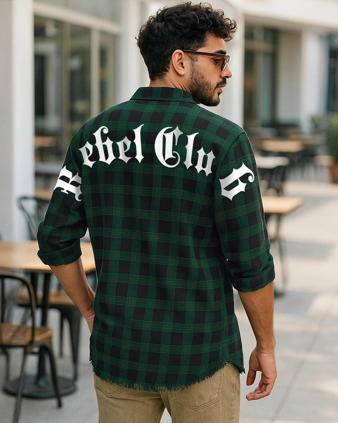 Men's Blue & Green Rebel Club Checked Shirt