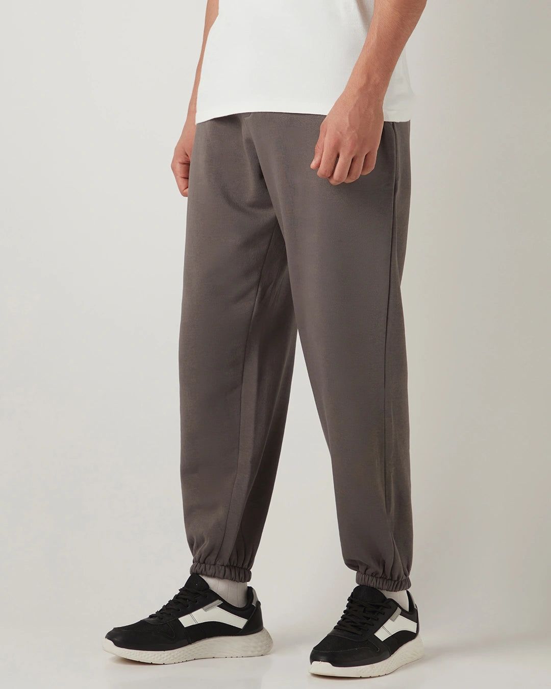 Men's Charcoal Grey Oversized Brushed Joggers